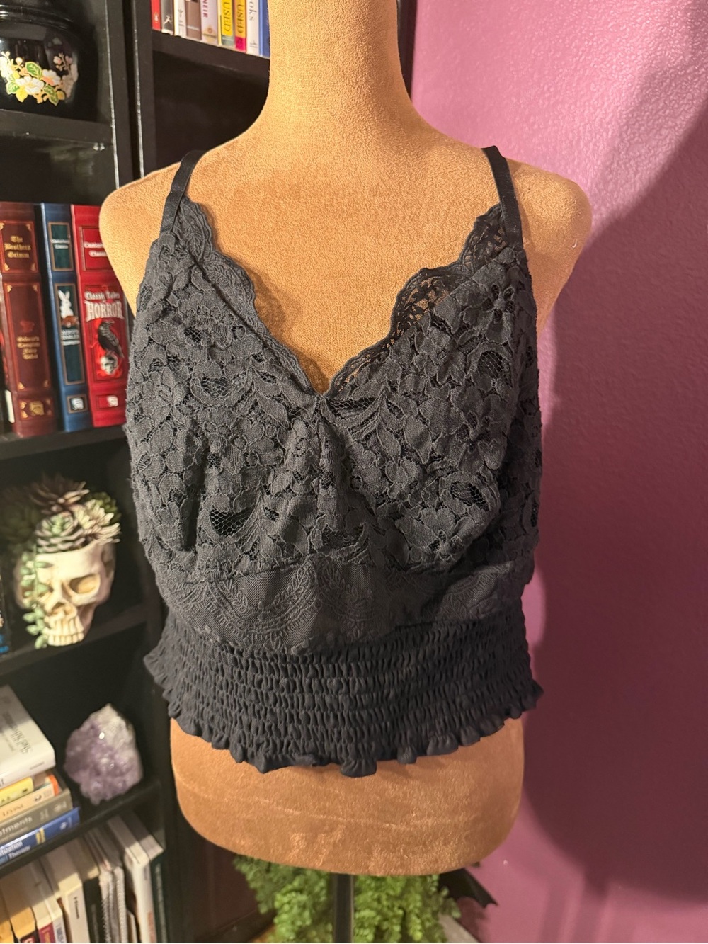 Torrid Black Lace Bralette Cropped Camisole - Whimsigoth, fairycore, witchy